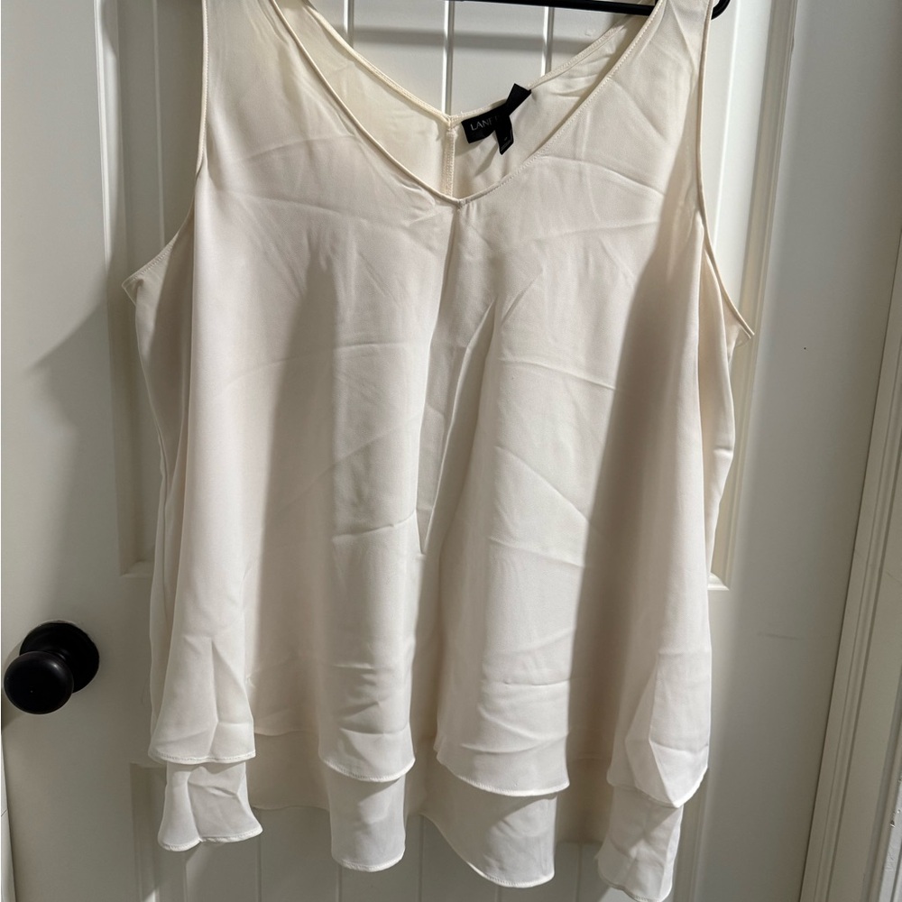 Lane Bryant Cream Layered Blouse